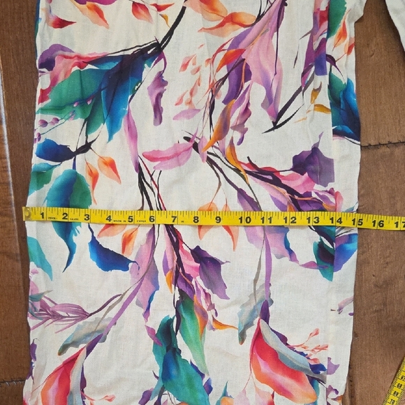 FINAL CLEARANCE Calia Floral Linen Resort Wear Wide Leg Pants In XL - Picture 12 of 12